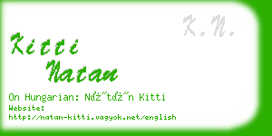 kitti natan business card